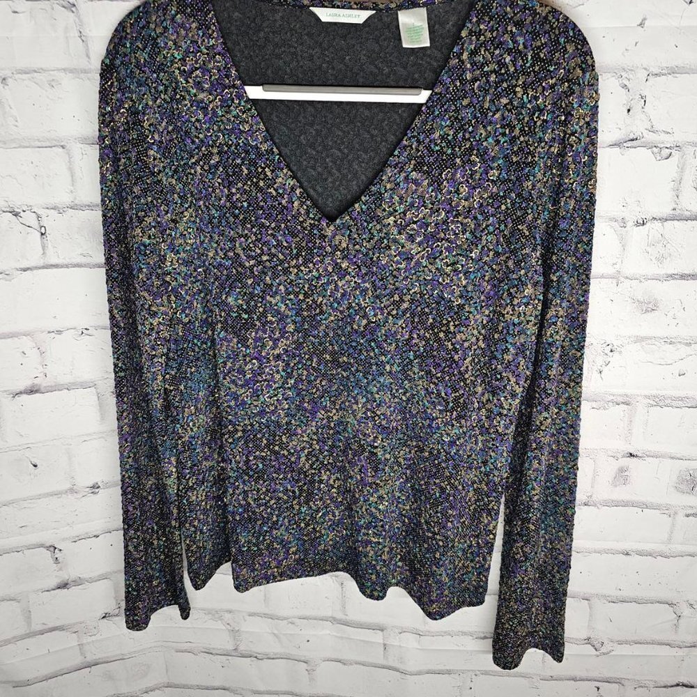 Laura Ashley Top with Gold Accents